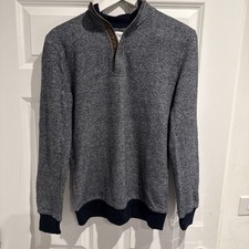 Zara Men’s Grey Knit Knitted Quarter Zip Pullover Size Small