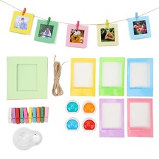 Instant Film Camera Photo Frame Set 3in Colorful Paper Picture Frames With C New