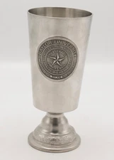 Vintage Baylor University Pewter Goblet Chalice with Seal Emblem by Zinn Germany