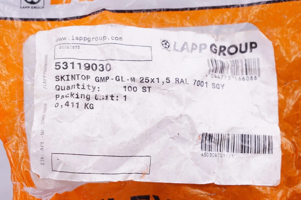 5 Piezas LAPP SKINTOP GMP-GL-M 53119030 Contra Tuerca 25 X 1,5 Gris Plateado - Imagen 2 de 2