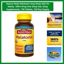 Natural 3mg Melatonin Tablets, 120 Count - Gluten-Free Sleep Aid for Adults