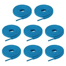 4 Pairs Flat Shoe Laces 5/16" x 140" Polyester Sneaker Shoestring, Blue