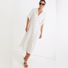 NEW Madewell Lightestspun Cover-Up Maxi Shirtdress Medium