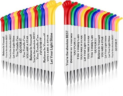 Geyee 30 Pieces Funny Inspirational Pens for Adults Blue,Green,Pink,Red 