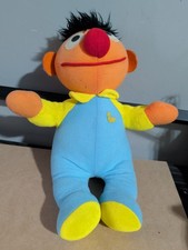 RARE Vintage Sesame Street Baby Ernie Plush Cloth Doll in Pajamas 13 Inch Toy