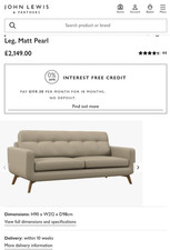 John Lewis BARBICAN GRAND leather sofa.