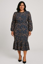 Petal & Pup Pierre Cocktail Mermaid Dress Navy US L NWOT MSRP $139