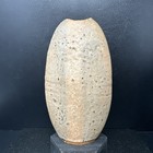 Alan Wallwork vase 21 cm tall running peach glaze On dark beige ground #2881