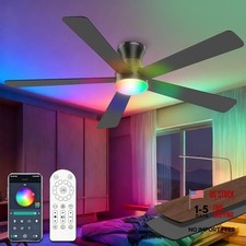 Ceiling Fans with Lights 52 Inch Remote and App Control, Low 52 inch Black