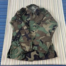 Vintage US Military Army BDU Jacket Mens XS X-Short Woodland Camo Coat 80s