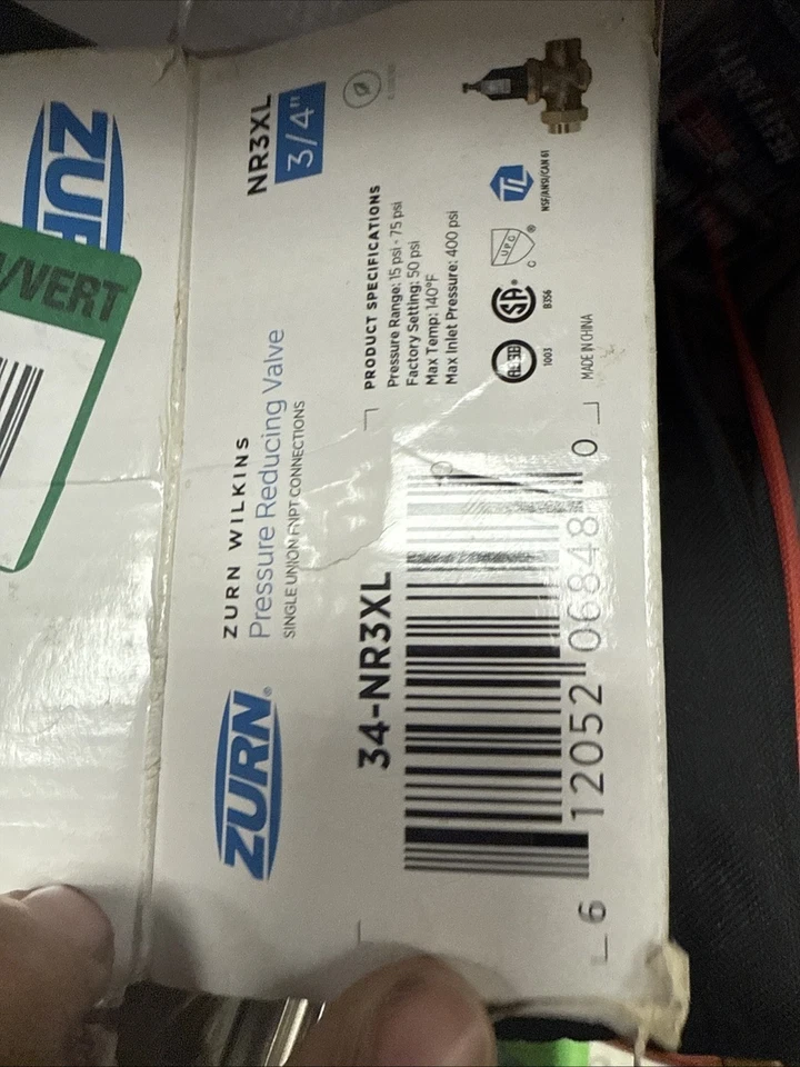 *NO UNIONS* Zurn Wilkins 3/4" NR3XL Pressure Reducing Valve Single Union - Image 2 of 4