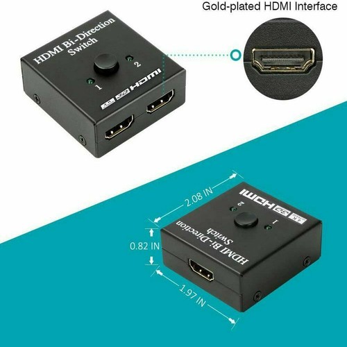 Bi-Direction HDMI 2.0 Switch Switcher Splitter Hub HDCP 4K 3D 2x1 1x2 In Out - Picture 3 of 9
