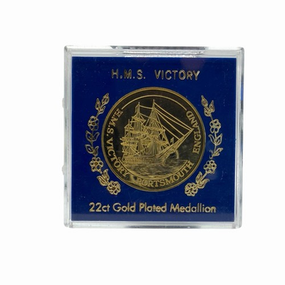 #ad #ad 22ct Gold plated Admiral Lord Nelson HMS Victory Commemorative Medal Coin $49.99