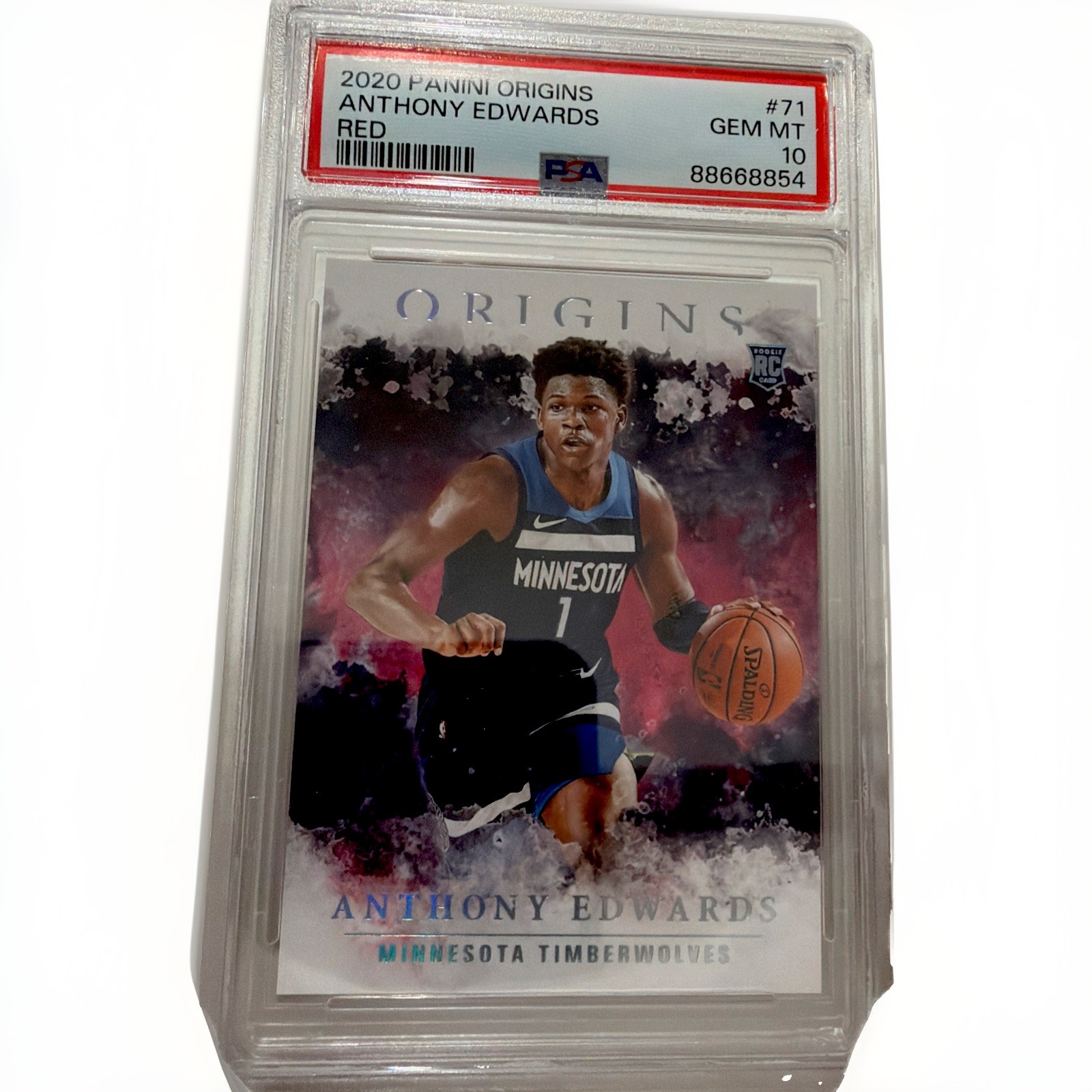 2020 Panini Origins - #71 Anthony Edwards Red PSA 10 view 2