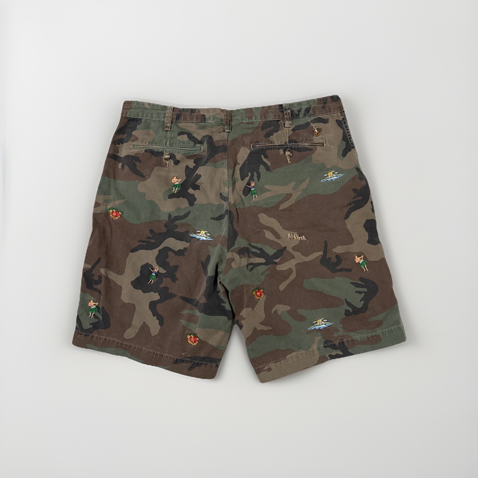Polo Ralph Lauren Mens RARE Hawaii Tropical Camo Shorts Embroidered Aloha 35 image 8