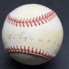 Al Lopez HOF 77 Signed Baseball Beckett COA BAS Cleveland Indians Dodgers