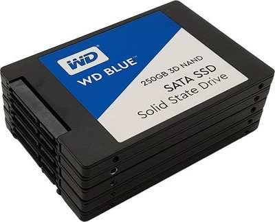 5x Western Digital WD Blue 3D NAND WDS250G2B0A 250GB Sata 2,5'' SSD 50-89% Health