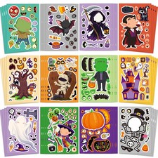 48 Sheets Halloween Stickers for Kids, Halloween Decorations, Halloween Party...