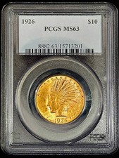 PCGS MS63 1926 Indian $10 Gold Eagle 0.4838 Oz Gold US Coin 15713201