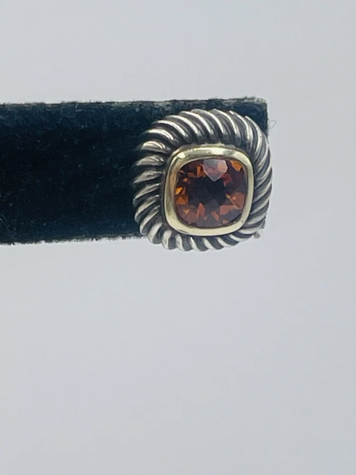 Aretes David Yurman Auténticos Plata de Ley y Oro 14k Citrino Albión Foto 2 de 4