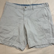Chaps Men s Gray Stretch Chino Shorts Size 38 Flat Front 9" Inseam