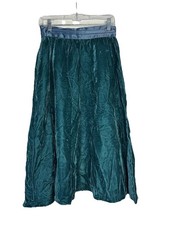 Vintage 70  s Gunne Sax Jessica  s Gunnies Skirt Teal Velvet Midi Women  s Sz S