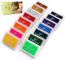 15 Colors Craft Ink Pads, Washable Stamp Pads for DIY Stamping Ink Pad Set ...