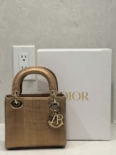 Dior Lady Bag Gold Python Mini Size Crossbody...