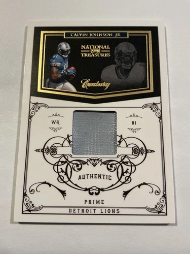 2011 Calvin Johnson National Treasures Game Used Patch /50