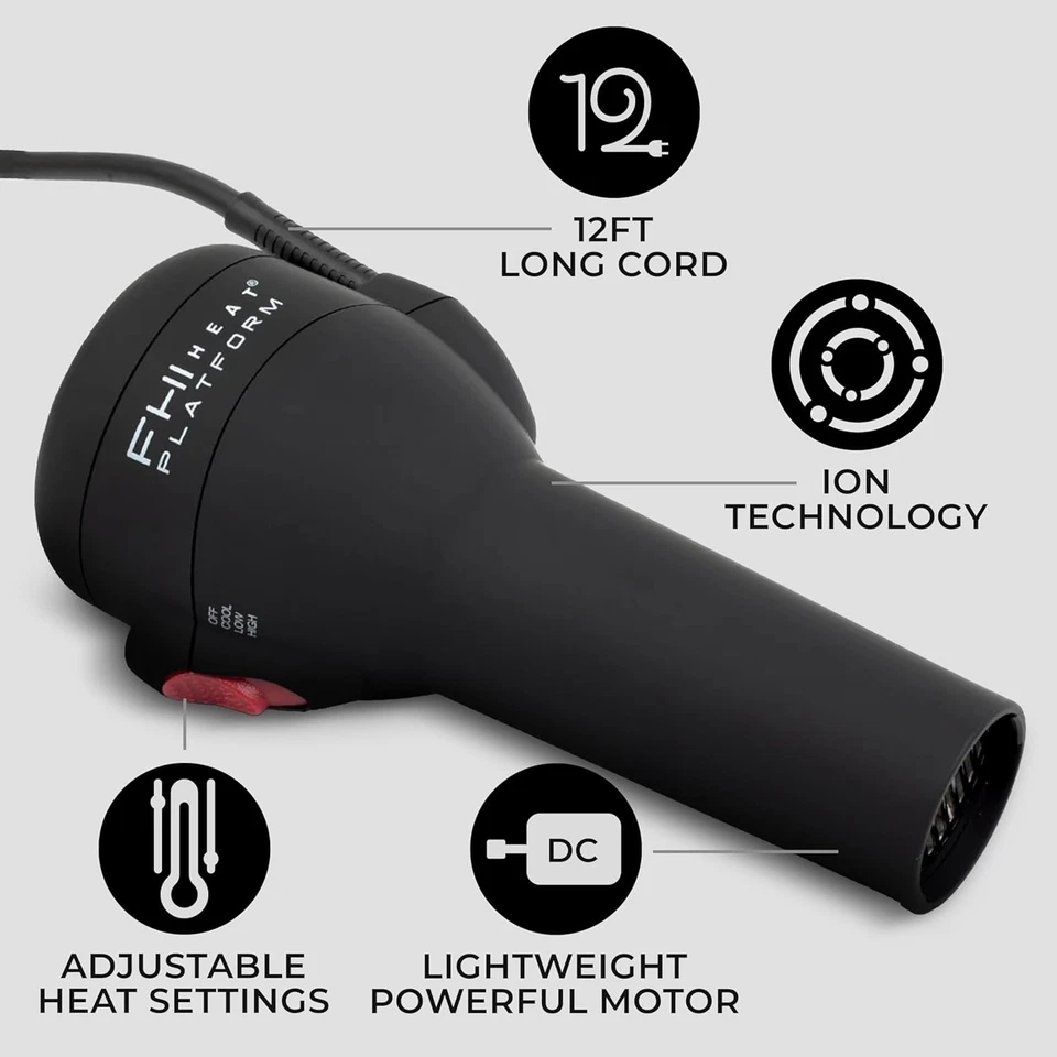 FHI Heat Platform Blow Out Handle-Less Negative Ion Hair Dryer — Black  - Image 3 of 4