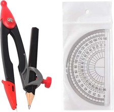 SHYSBV Compass and Protractor Set, Compass Geometry Tool, Compass Maths, Compas