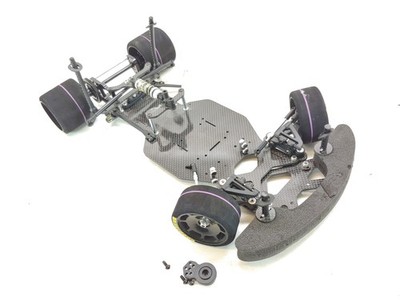 Unknown Model 1/10 2wd Carbon Fiber Pan Car Roller Roling Chassis w/ Foam Tires