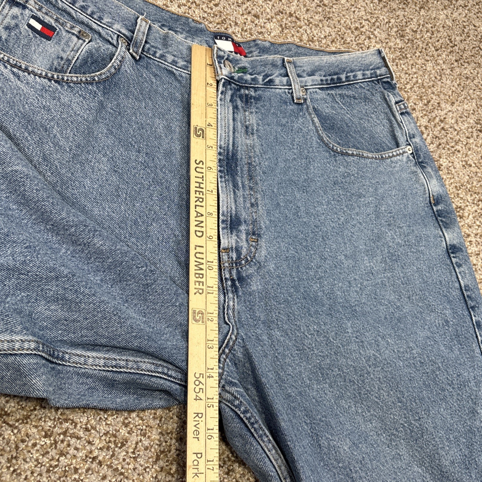 Vintage Tommy Hilfiger Jeans Men 38 (37x30.5) Blue Denim Baggy - View 9