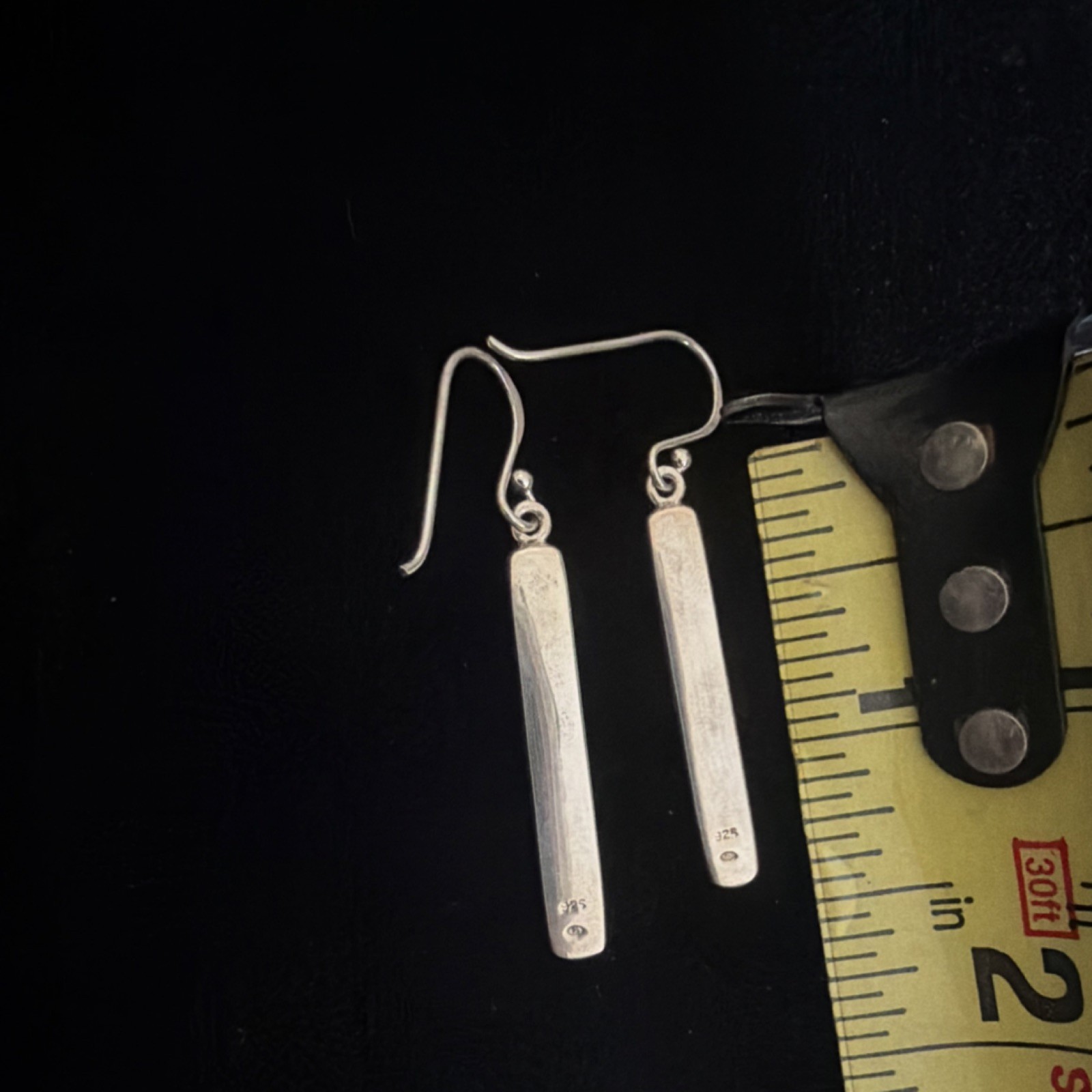 Sterling Silver Turquoise Rectangle Dangle Drop E… - image 4