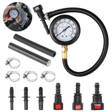 100 Psi Fuel Injection Pressure Tester Injector Pump Gauge Kit With 3 Connectors
