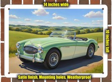 Metal Sign - 1956 Austin Healey 100m Roadster Oil Painting - 10x14