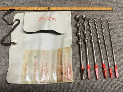 Vintage Stanley Handyman H1306 Wood Auger Bits Nice Condition With Pouch USA