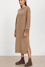Velvet Graham & Spencer Kaden Sweater Dress XS Merino Wool Cotton Blend Camel 