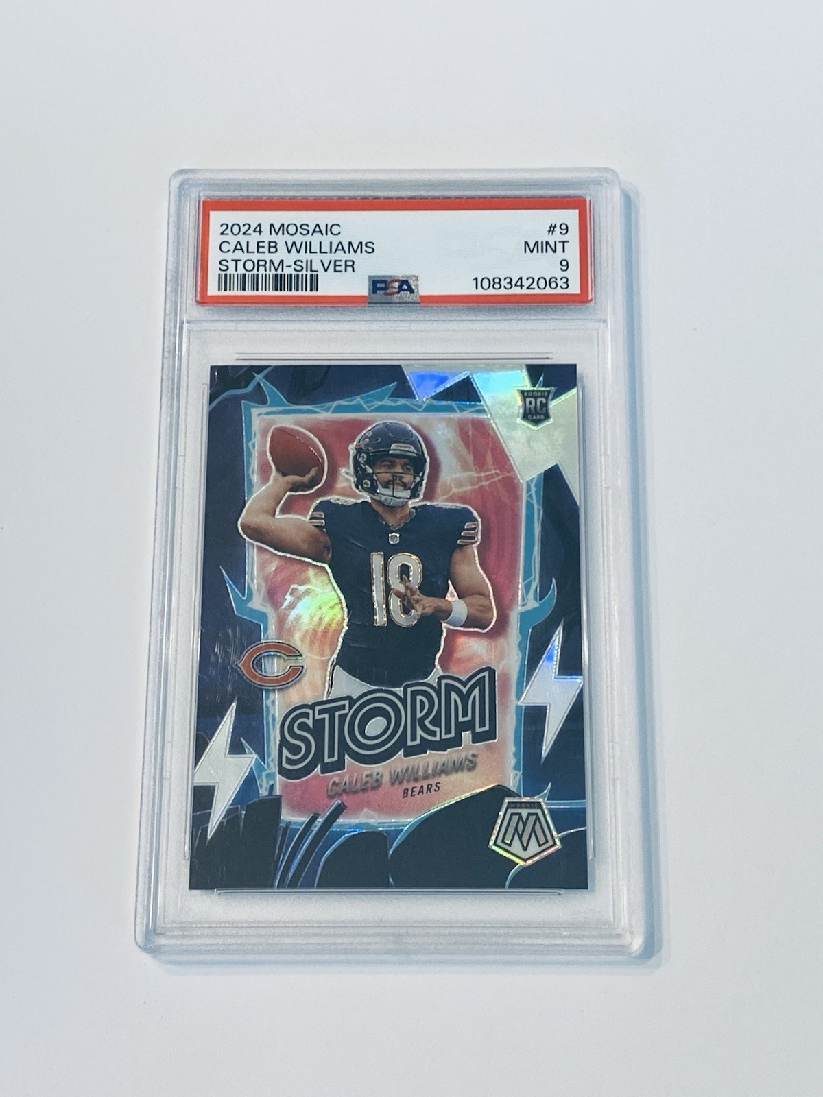 Caleb Williams Rookie 2024 Mosaic Storm Silver #9 Chicago Bears PSA 9