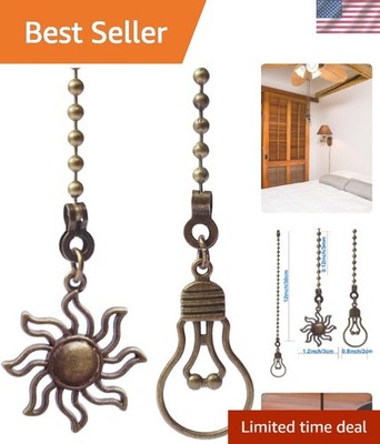 2-Pack 12  Decorative Ceiling Fan Pull Chains   Durable & Rust Resistant Bronze,