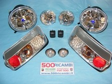 FIAT 500 EPOCA F/L/R KIT COMPLETO FARI SPORTIVI CRYSTAL H4 LEXUS TUNING