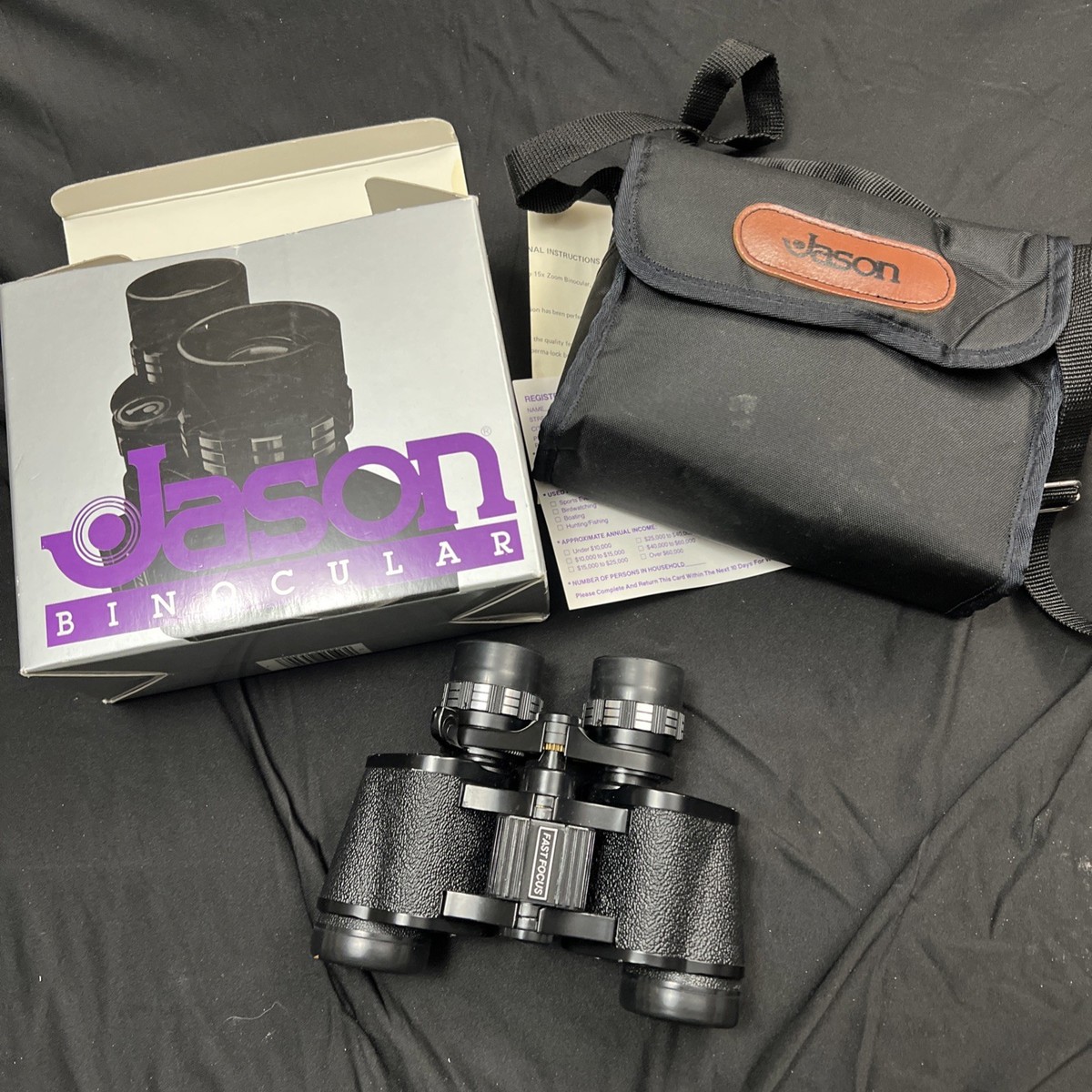 Jason Empire Binoculars 7-15x35 Zoom Model 253F Japan Vintage w