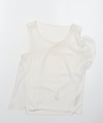 Oasis Damen weiß Polyester Basic Tank Größe 8 Rundhalsausschnitt