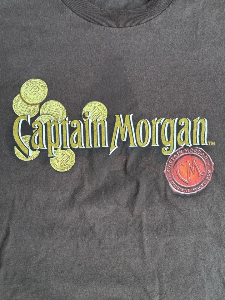 Camiseta De Colección Años 2000 Pirate Captain Morgan Marca Alcohol Hombre Gráfica Talla XL Foto 3 de 4