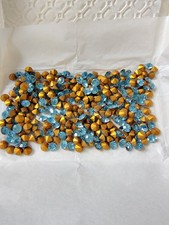 Vintage Pack Swarovski Art 1100 SS29 Aquamarine Gold Foiled Chatons Uncounted