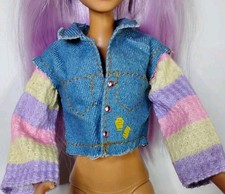 Disney Ily 4EVER Rapunzel Doll Denim Look Jacket Pastel Sleeves Fits Barbie