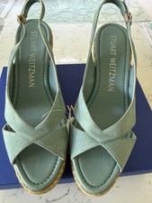 Stuart Weitzman Carmen Summer Wedge Platform  RRP £398 In Pistachio  Size 7 New
