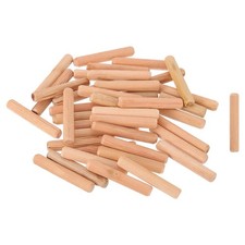 200Pcs 3/8" x 2-3/8" Wooden Dowel Pins, Furniture Woodwork Grooved Fluted Pin