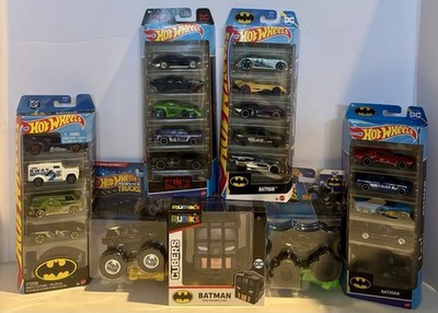 Hot Wheels Batman 5 Pack Cars Lot Of (4)-(2) 1/64 Monster Trucks-Rubiks Cube-New