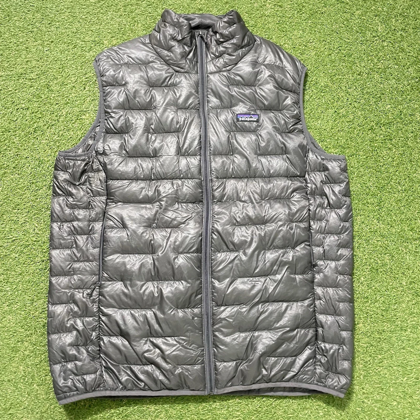 New Patagonia Micro Puff Vest Mens XL Gray Insulated Primaloft Zip Quilted